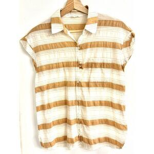 A Loves A Cute Striped S/S Button-Up Cotton Top Sz XS EUC / Summer / Preppy